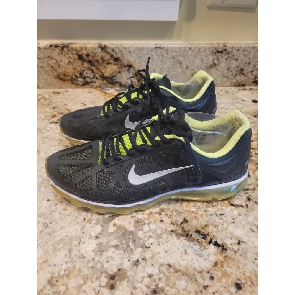 Nike Men's Air Max Plus 429889-007 Black Lace Up Athletic Shoes Sneakers Size 12